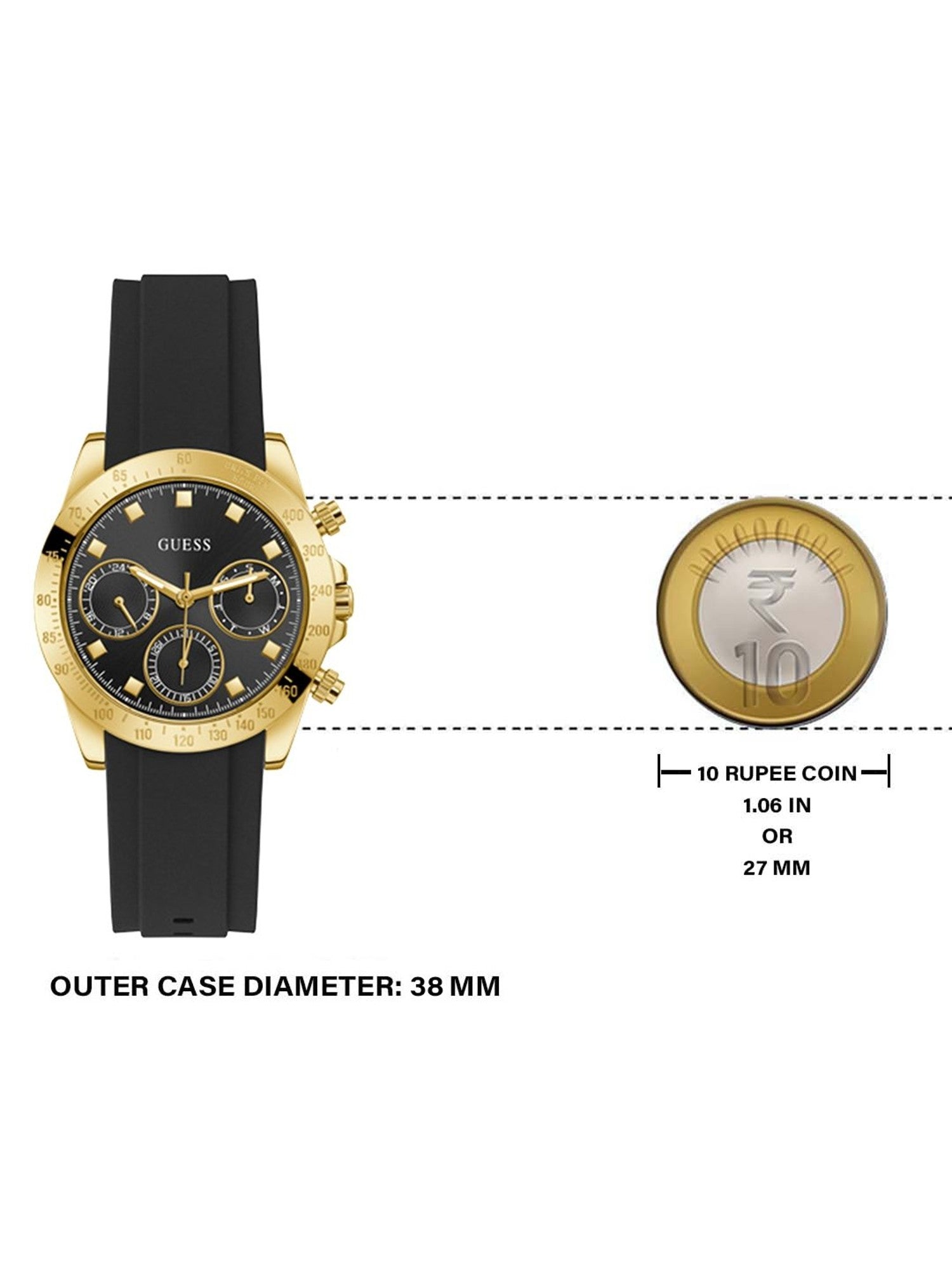  Shop Authentic Guess Eclipse Multi Function Black Dial Black Rubber Strap Watch for Women - GW0315L1 - Luxxuri