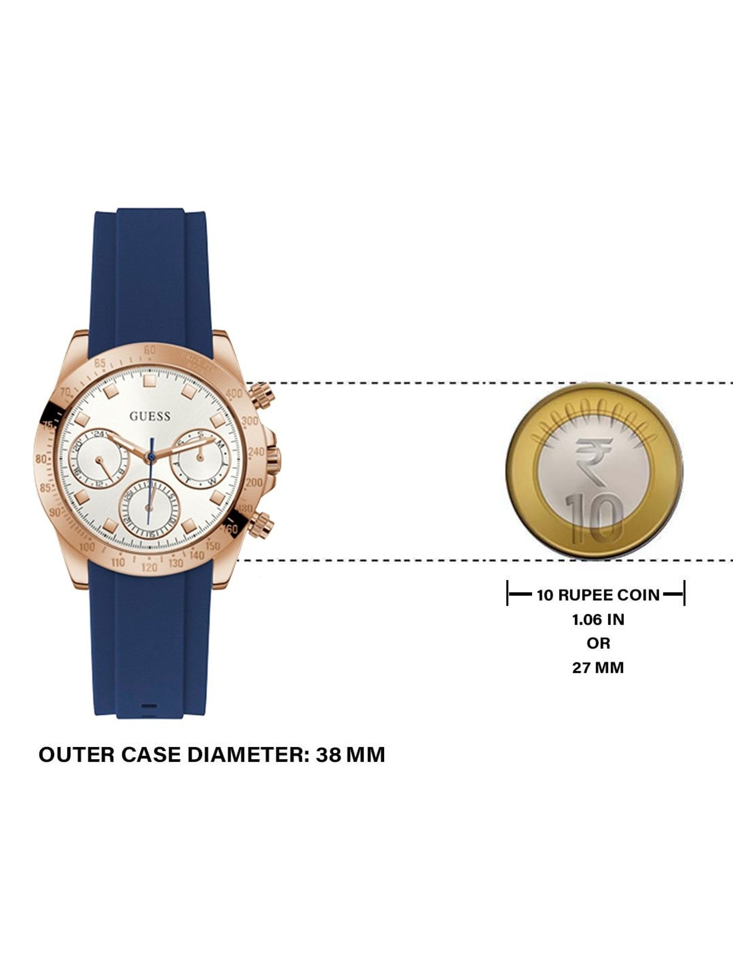  Shop Authentic Guess Eclipse White Dial Blue Rubber Strap Watch for Women - GW0315L2 - Luxxuri