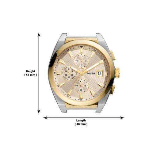  Shop Authentic Fossil Everett Chronograph Gold Dial Two Tone Steel Strap Watch for Men - FS5796 - Luxxuri