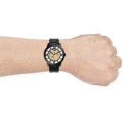  Shop Authentic Fossil Townsman Automatic Skeleton Black Dial Black Steel Strap Watch for Men - ME3197 - Luxxuri