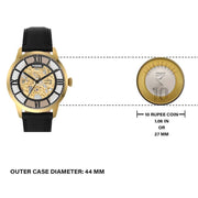  Shop Authentic Fossil Townsman Automatic Skeleton Black Dial Black Leather Strap Watch for Men - ME3210 - Luxxuri