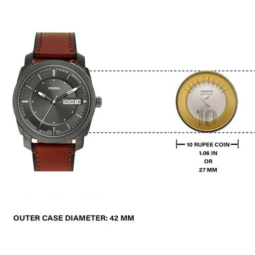  Shop Authentic Fossil Machine Chronograph Black Dial Brown Leather Strap Watch for Men - FS5234 - Luxxuri
