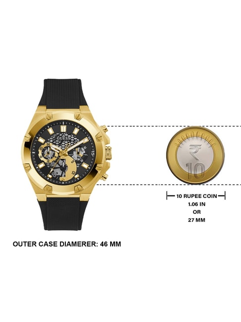  Shop Authentic Guess Third Gear Multifunction Black Dial Black Rubber Strap Watch for Men - GW0334G2 - Luxxuri
