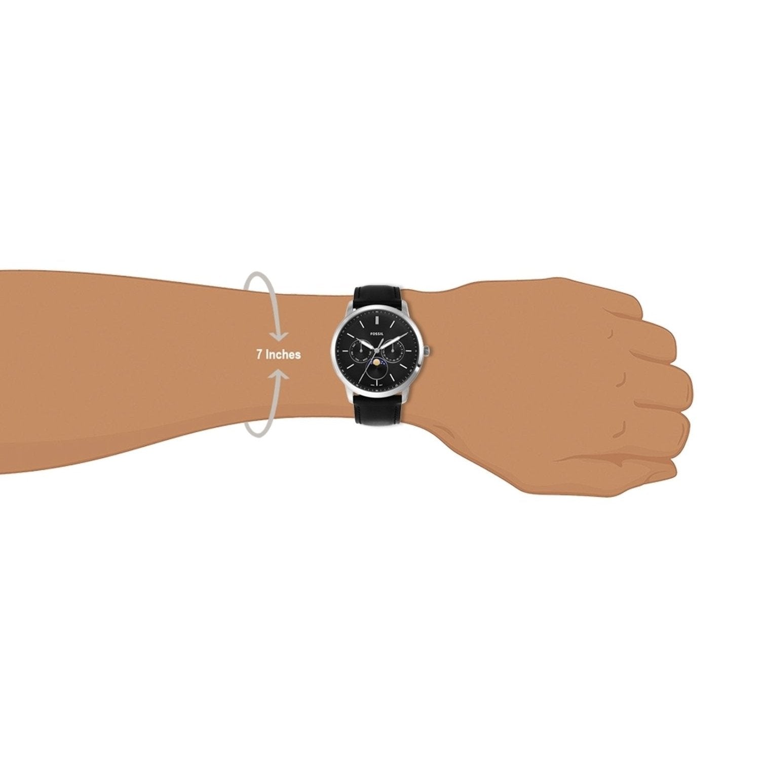  Shop Authentic Fossil Neutra Minimalist Moonphase Black Dial Black Leather Strap Watch for Men - FS5904 - Luxxuri