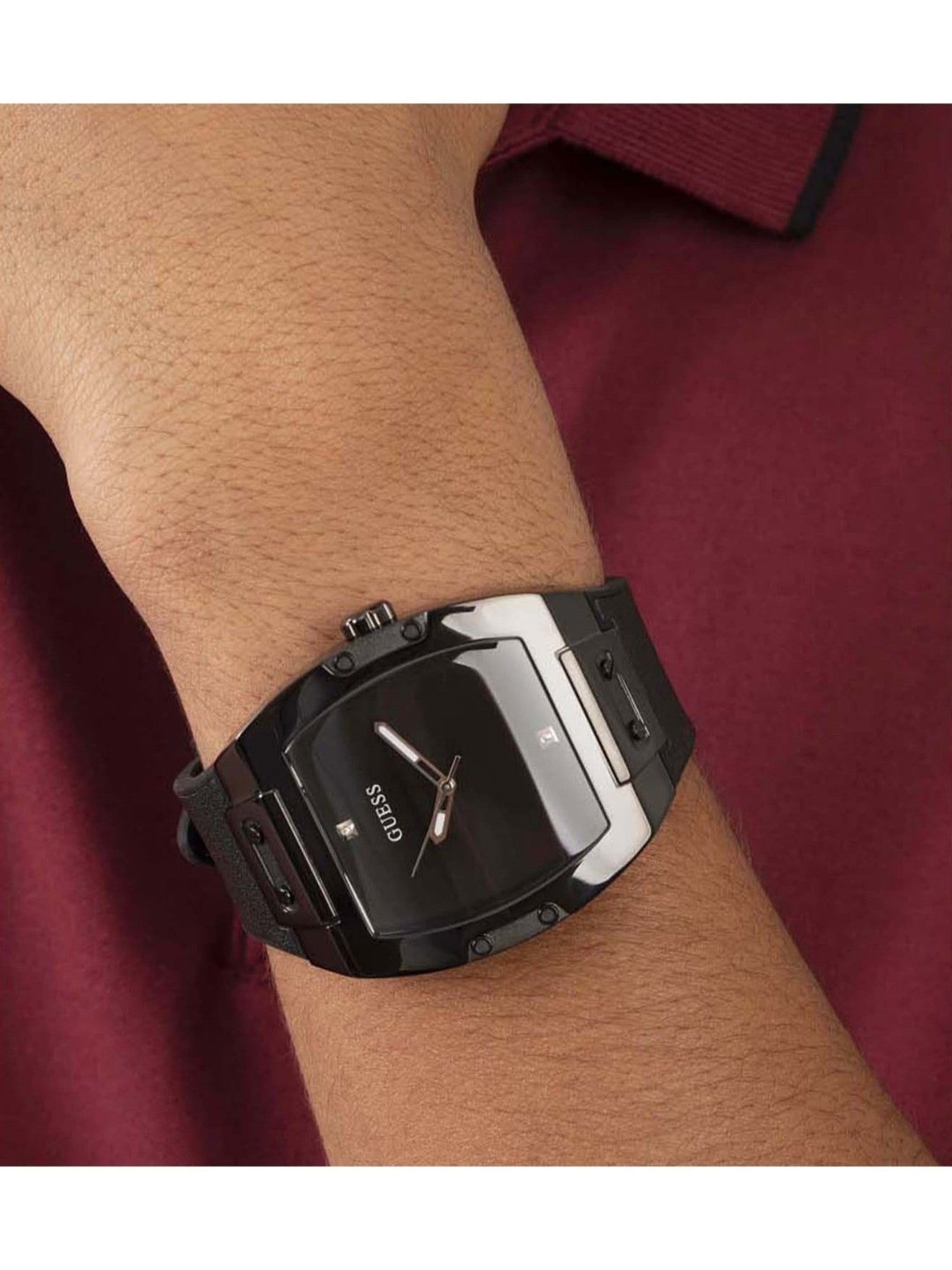  Shop Authentic Guess Phoenix Black Dial Black Rubber Strap Watch for Men - GW0386G1 - Luxxuri
