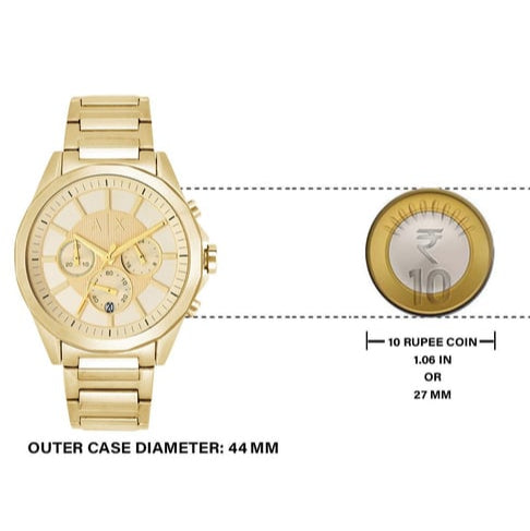  Shop Authentic Armani Exchange Drexler Chronograph Gold Dial Gold Steel Strap Watch For Men - AX2602 - Luxxuri