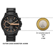  Shop Authentic Armani Exchange Chronograph Black Dial Black Steel Strap Watch For Men - AX2429 - Luxxuri