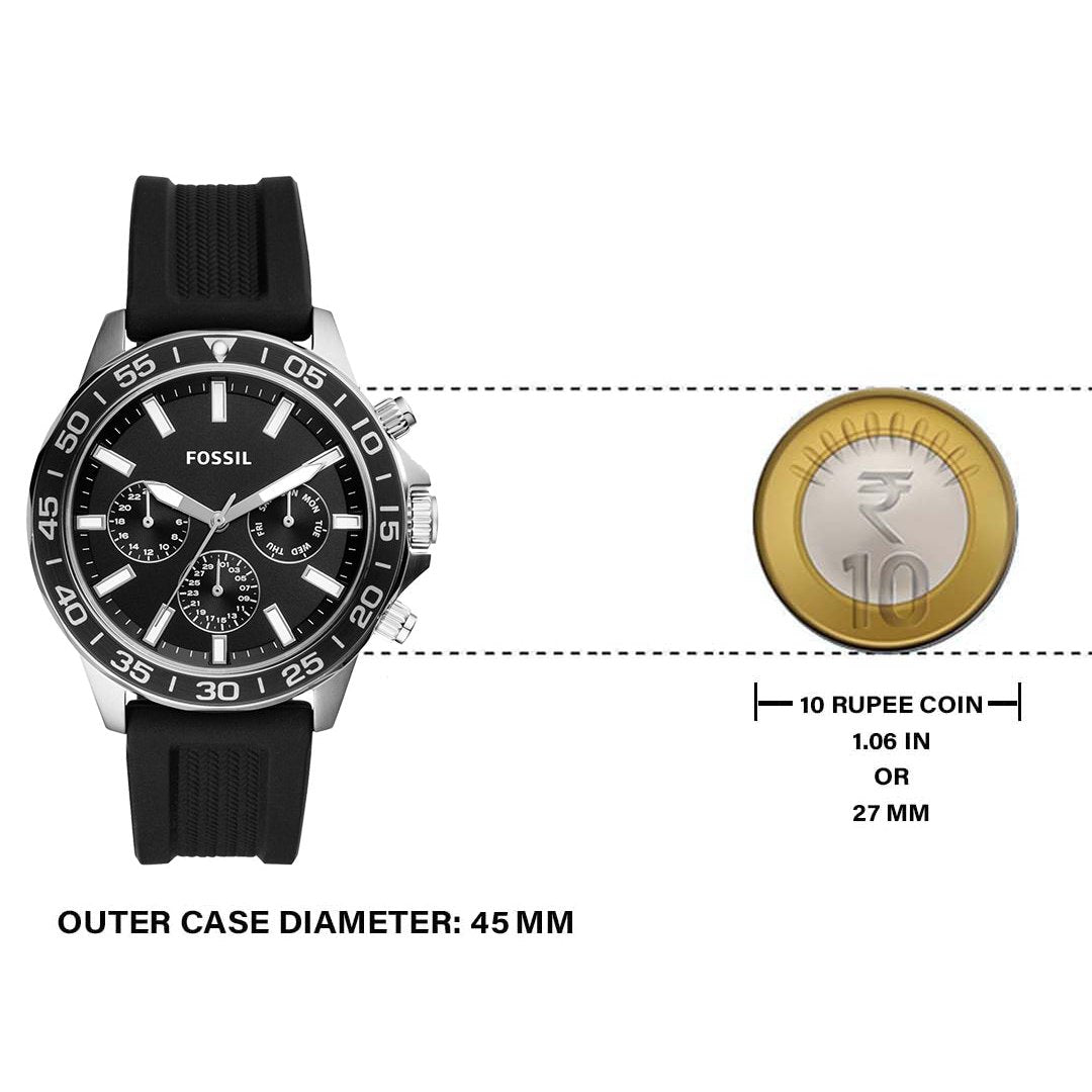  Shop Authentic Fossil Bannon Multifunction Black Dial Black Silicone Strap Watch for Men - BQ2494 - Luxxuri