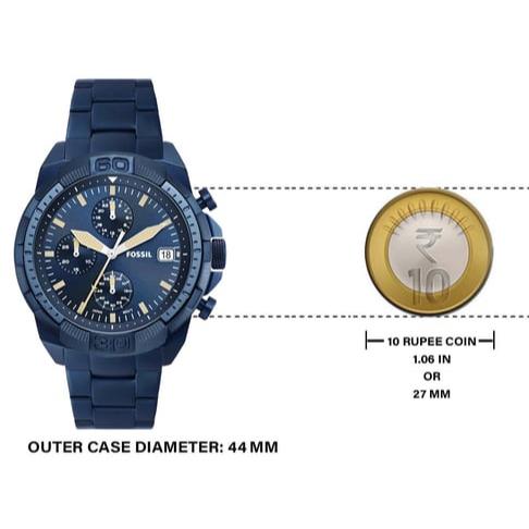  Shop Authentic Fossil Bronson Chronograph Blue Dial Blue Steel Strap Watch for Men - FS5916 - Luxxuri