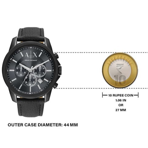  Shop Authentic Armani Exchange Banks Chronograph Black Dial Black Leather Strap Watch For Men - AX1724 - Luxxuri