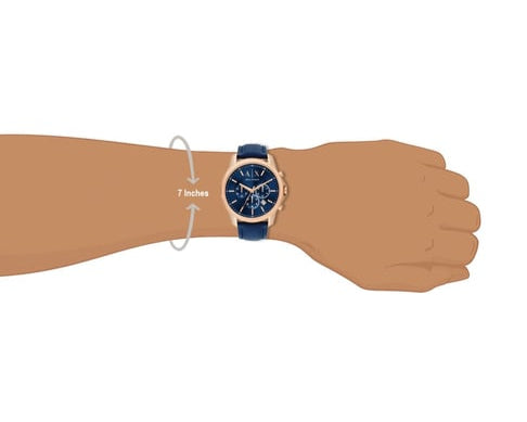  Shop Authentic Armani Exchange Banks Chronograph Blue Dial Blue Leather Strap Watch For Men - AX1723 - Luxxuri