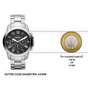  Shop Authentic Fossil Grant Chronograph Black Dial Silver Steel Strap Watch for Men - FS4736 - Luxxuri