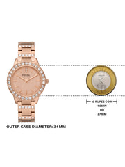  Shop Authentic Fossil Jesse Crystal Rose Gold Dial Rose Gold Steel Strap Watch for Women - ES3020 - Luxxuri
