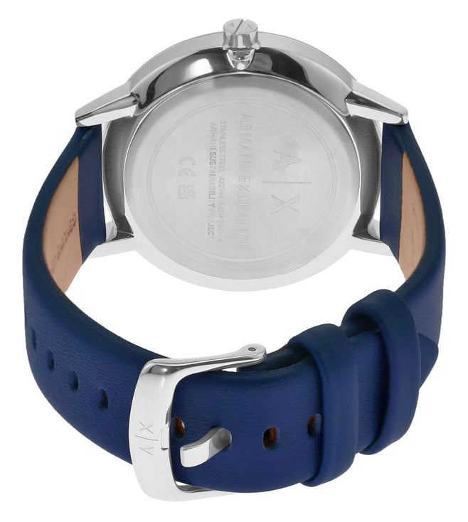  Shop Authentic Armani Exchange Cayde Chronograph Blue Dial Blue Leather Strap Watch for Men - AX2746 - Luxxuri