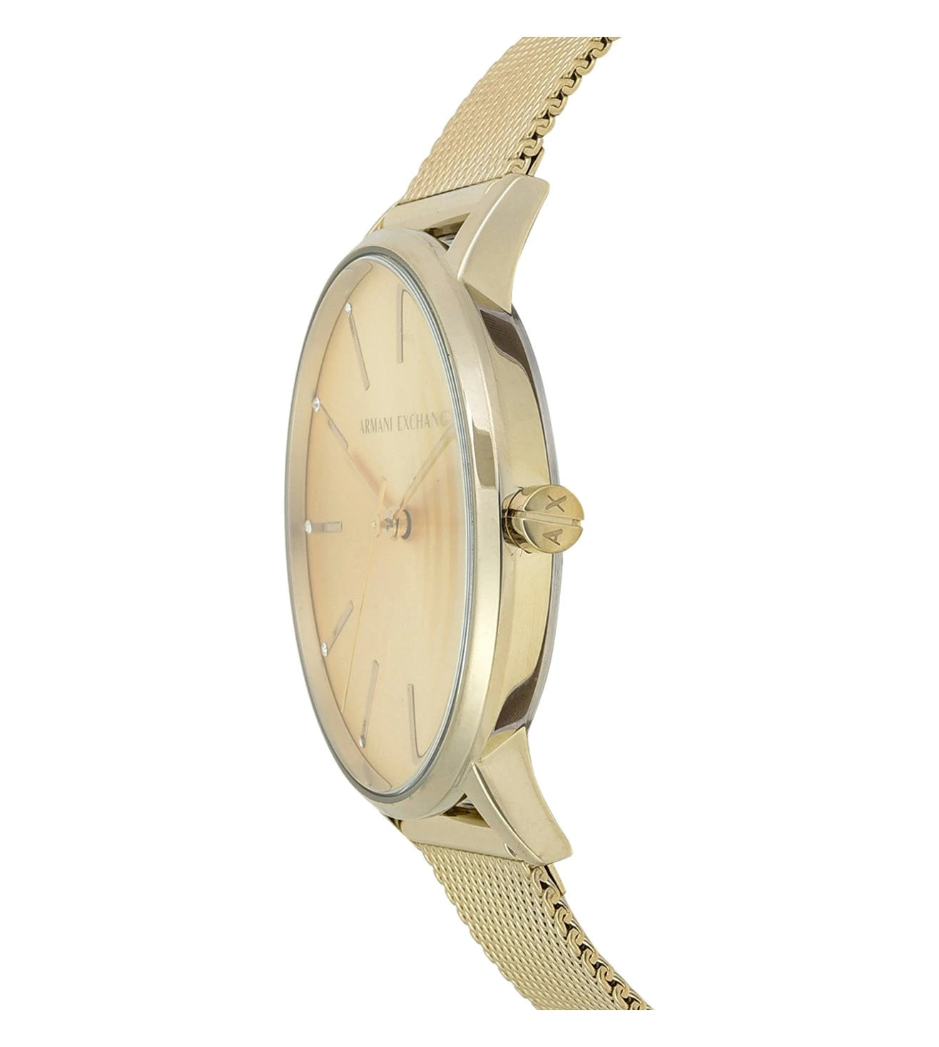  Shop Authentic Armani Exchange Lola Analog Gold Dial Gold Mesh Strap Watch For Women - AX5536 - Luxxuri