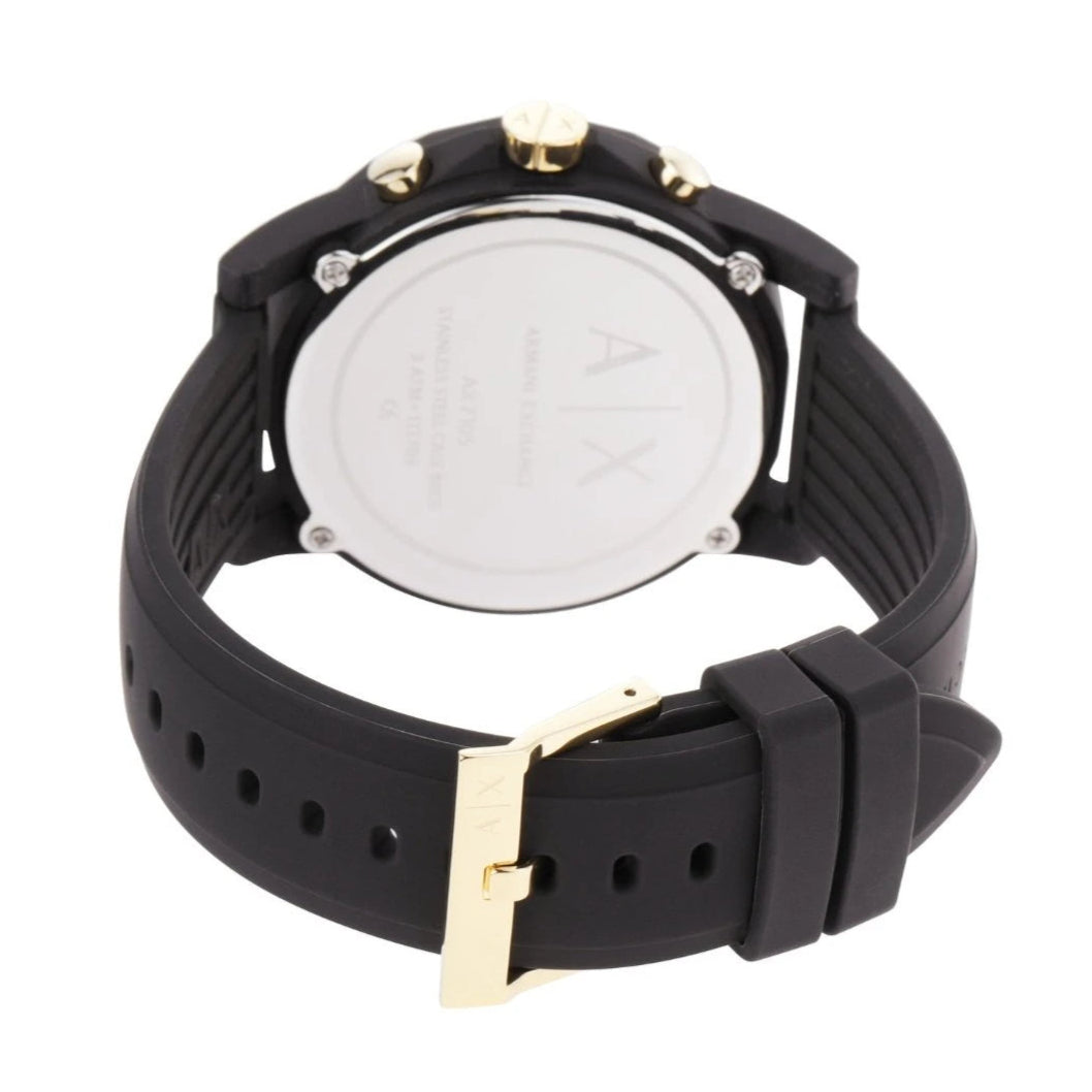 Shop Authentic Armani Exchange Outerbanks Chronograph Black Dial Black Steel Strap Watch For Men - AX7105 - Luxxuri