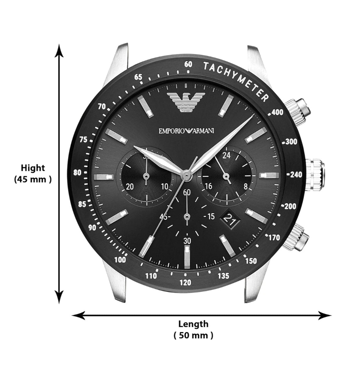  Shop Authentic Emporio Armani Mario Chronograph Black Dial Black Leather Strap Watch For Men - AR11243 - Luxxuri