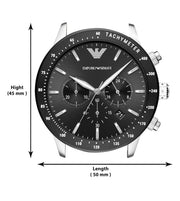  Shop Authentic Emporio Armani Mario Chronograph Black Dial Black Leather Strap Watch For Men - AR11243 - Luxxuri