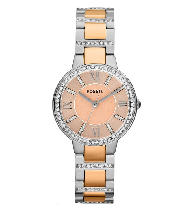  Shop Authentic Fossil Virginia Rose Gold Dial Two Tone Steel Strap Watch for Women - ES3405 - Luxxuri