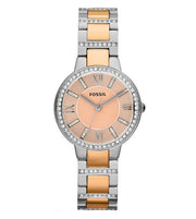  Shop Authentic Fossil Virginia Rose Gold Dial Two Tone Steel Strap Watch for Women - ES3405 - Luxxuri