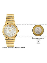  Shop Authentic Versace Greca Silver Dial Gold Steel Strap Watch for Men - VEVI00520 - Luxxuri