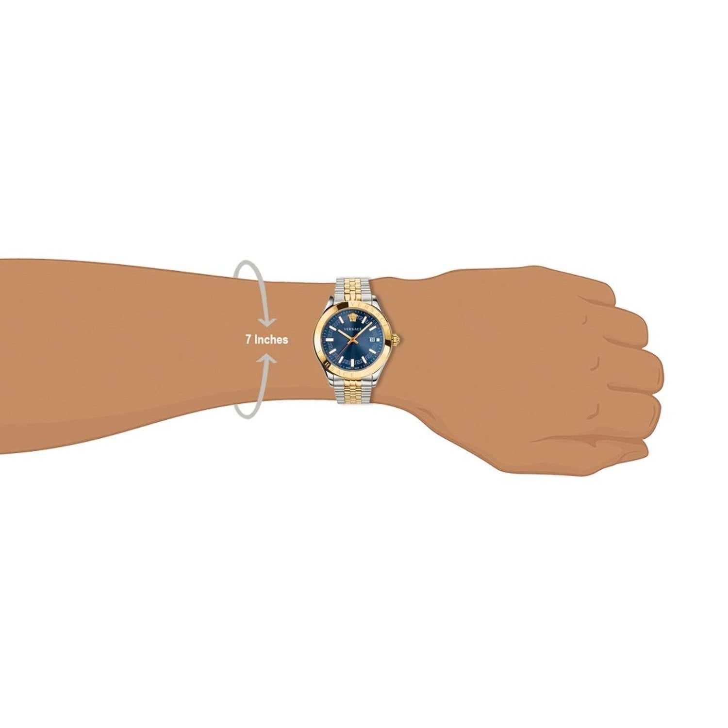  Shop Authentic Versace Hellenyium Quartz Blue Dial Two Tone Steel Strap Watch for Men - VEVK00520 - Luxxuri