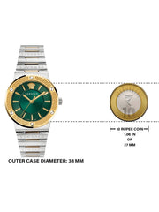  Shop Authentic Versace Greca Green Dial Silver Steel Strap Watch for Women - VEVH00720 - Luxxuri