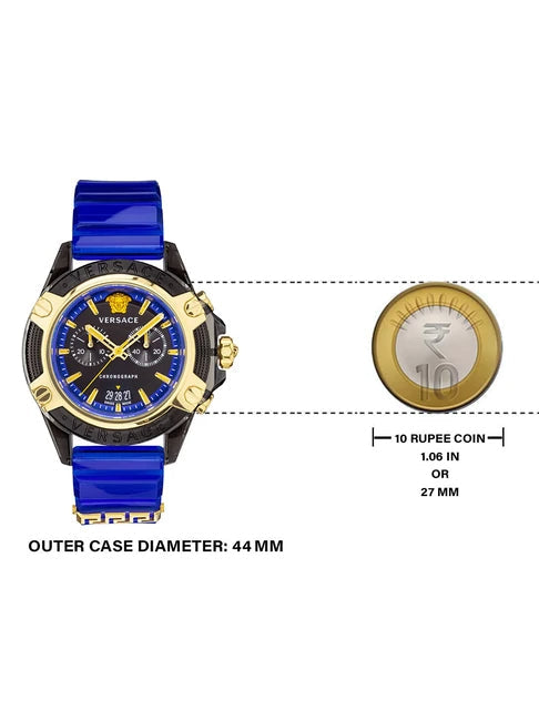  Shop Authentic Versace Icon Active Chronograph Black Dial Blue Rubber Strap Watch For Men  VEZ700521 - Luxxuri