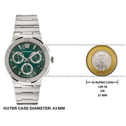  Shop Authentic Versace Grace Chronograph Quartz Green Dial Silver Steel Strap Watch For Men - VEZ900121 - Luxxuri