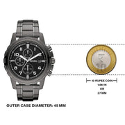  Shop Authentic Fossil Dean Chronograph Black Dial Black Steel Strap Watch for Men - FS4721 - Luxxuri