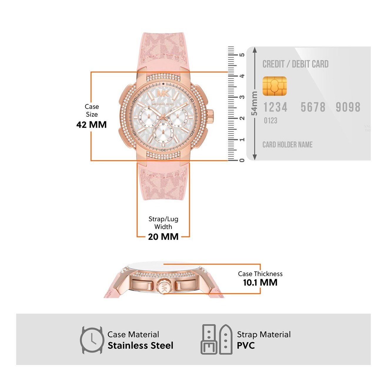  Shop Authentic Michael Kors Sidney Multifunction White Dial Pink Silicone Strap Watch For Women - MK7222 - Luxxuri