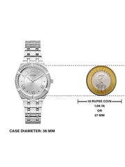  Shop Authentic Guess Cosmo Diamonds Silver Dial Silver Steel Strap Watch For Women - GW0033L1 - Luxxuri