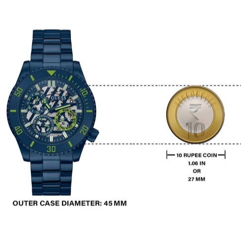  Shop Authentic Guess Axle Multifunction Navy Blue Dial Blue Steel Strap Watch For Men - GW0488G4 - Luxxuri