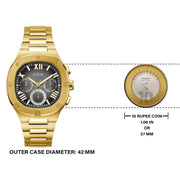  Shop Authentic Guess Headliner Multifunction Black Dial Gold Steel Strap Watch For Men - GW0572G2 - Luxxuri