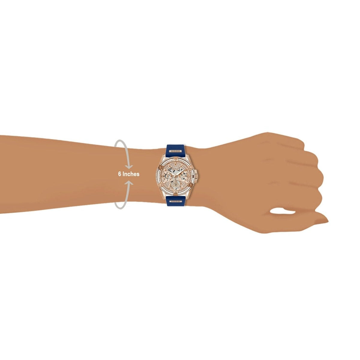  Shop Authentic Guess Queen Quartz Crystals Rose Gold Dial Blue Silicone Strap Watch For Women - GW0536L5 - Luxxuri