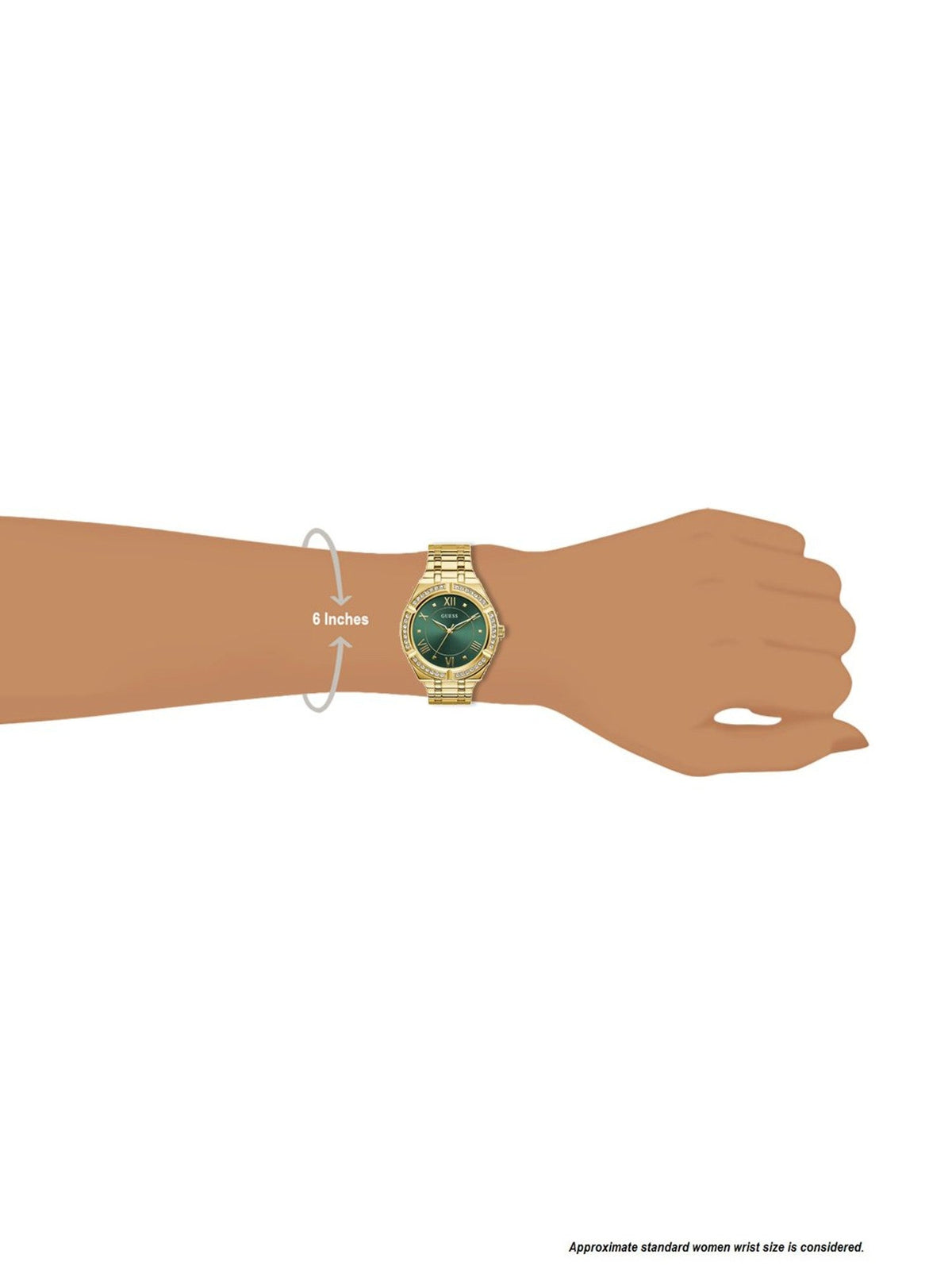  Shop Authentic Guess Cosmo Diamonds Green Dial Gold Steel Strap Watch for Women - GW0033L8 - Luxxuri