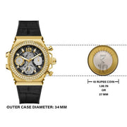  Shop Authentic Guess Fusion Chronograph Black Dial Black Leather Strap Watch For Women - GW0553L4 - Luxxuri