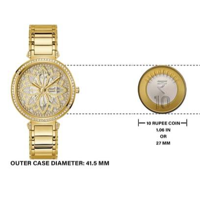  Shop Authentic Guess Lily Quartz Gold Dial Gold Steel Strap Watch For Women - GW0528L2 - Luxxuri