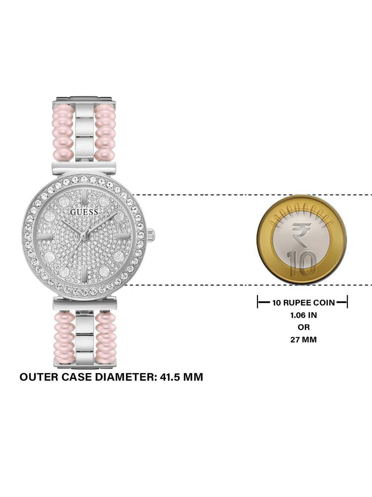  Shop Authentic Guess Gala Diamonds Silver Dial Two Tone Steel Strap Watch for Women - GW0531L1 - Luxxuri