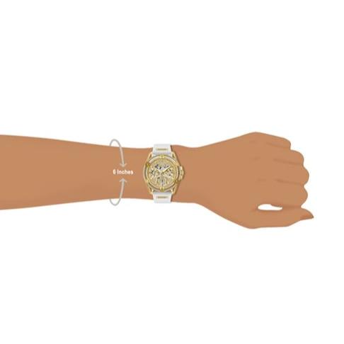  Shop Authentic Guess Queen Quartz Gold Dial White Silicone Strap Watch For Women - GW0536L2 - Luxxuri