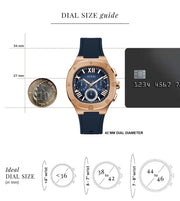  Shop Authentic Guess Headline Multifunction Quartz Blue Dial Blue Silicone Strap Watch For Men - GW0571G2 - Luxxuri