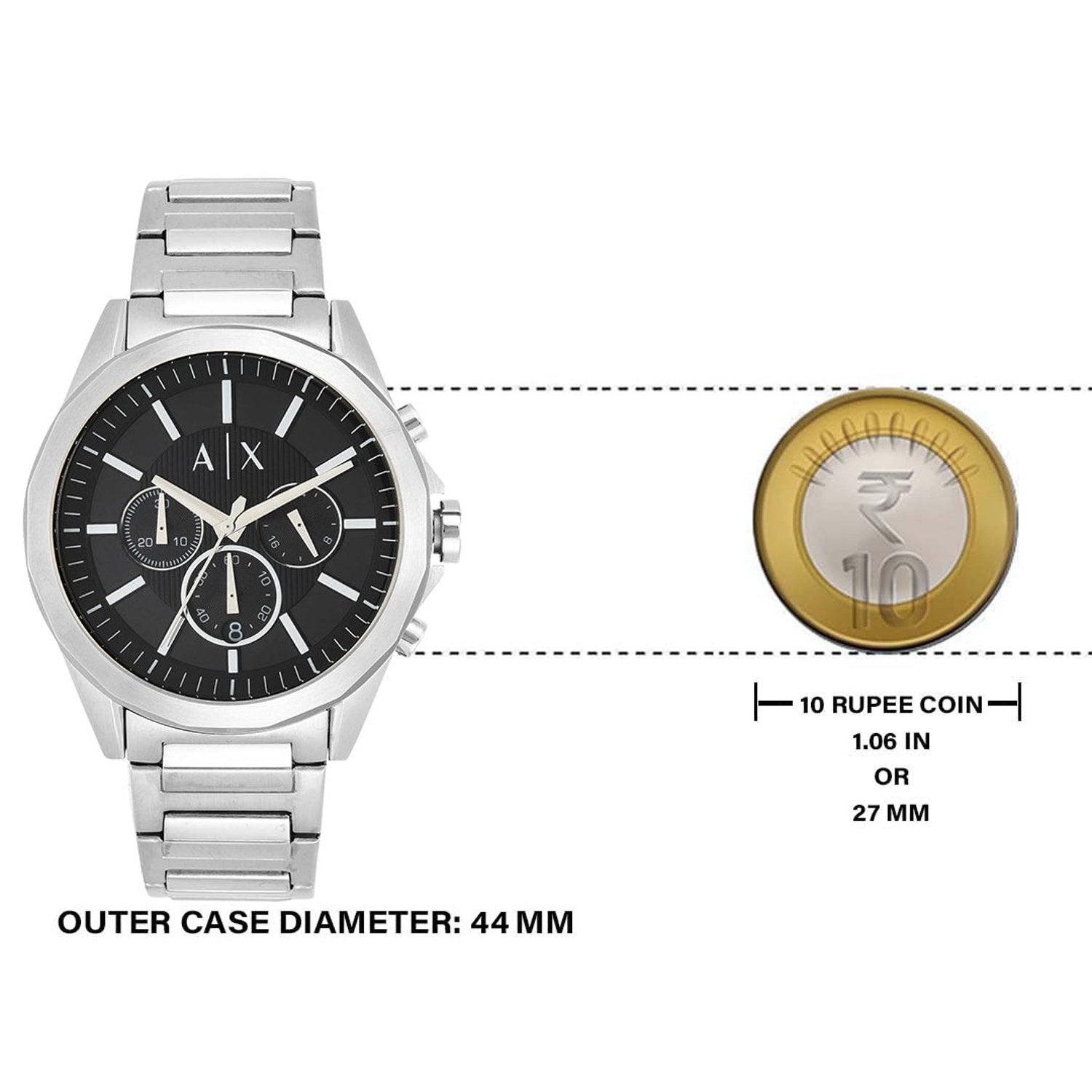  Shop Authentic Armani Exchange Drexler Chronograph Black Dial Silver Steel Strap Watch for Men - AX2600 - Luxxuri