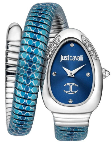 Just Cavalli Cosenza Blue Dial Two Tone Steel Strap Watch for Women - JC1L251M0015