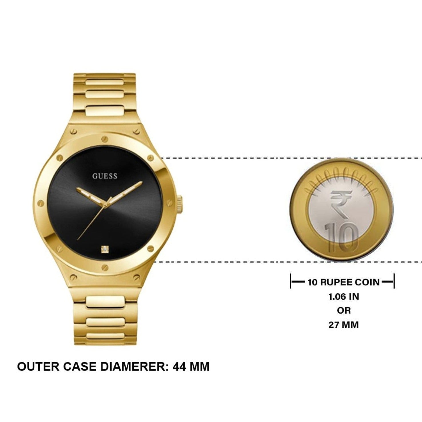  Shop Authentic Guess Scope Quartz Black Dial Gold Steel Strap Watch for Men - GW0427G2 - Luxxuri