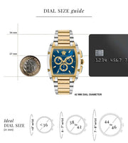  Shop Authentic Versace Dominus Chronograph Blue Dial Two Tone Steel Strap Watch For Men - VE6H00723 - Luxxuri