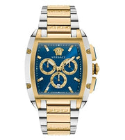  Shop Authentic Versace Dominus Chronograph Blue Dial Two Tone Steel Strap Watch For Men - VE6H00723 - Luxxuri