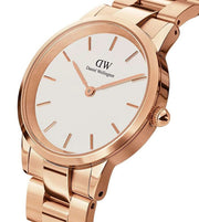  Shop Authentic Daniel Wellington Iconic Link White Dial Rose Gold Steel Strap Watch for Women - DW00100213 - Luxxuri