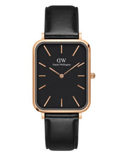  Shop Authentic Daniel Wellington Quadro Black Dial Black Leather Strap Watch For Women  - DW00100449 - Luxxuri
