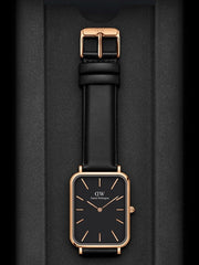  Shop Authentic Daniel Wellington Quadro Black Dial Black Leather Strap Watch For Women  - DW00100449 - Luxxuri