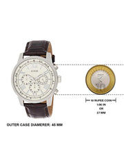  Shop Authentic Guess Horizon Chronograph White Dial Brown Leather Strap Watch For Men - W0380G2 - Luxxuri